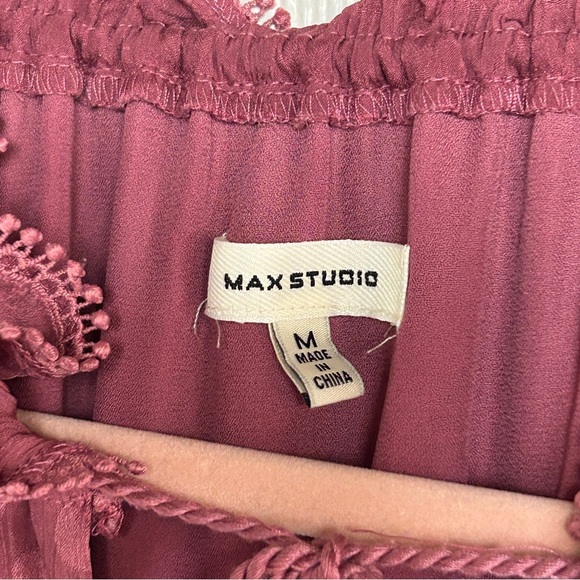 Max Studio Mauve Polka Dot Midi Dress Women’s Size M - Picture 4 of 6